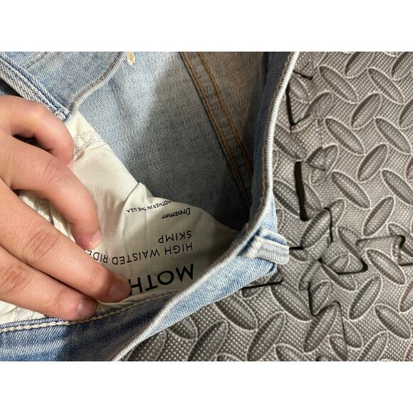 Mother High Waisted Rider Skimp Dreamer Light/Pastel Blue Womens Size 26 - Picture 7 of 15